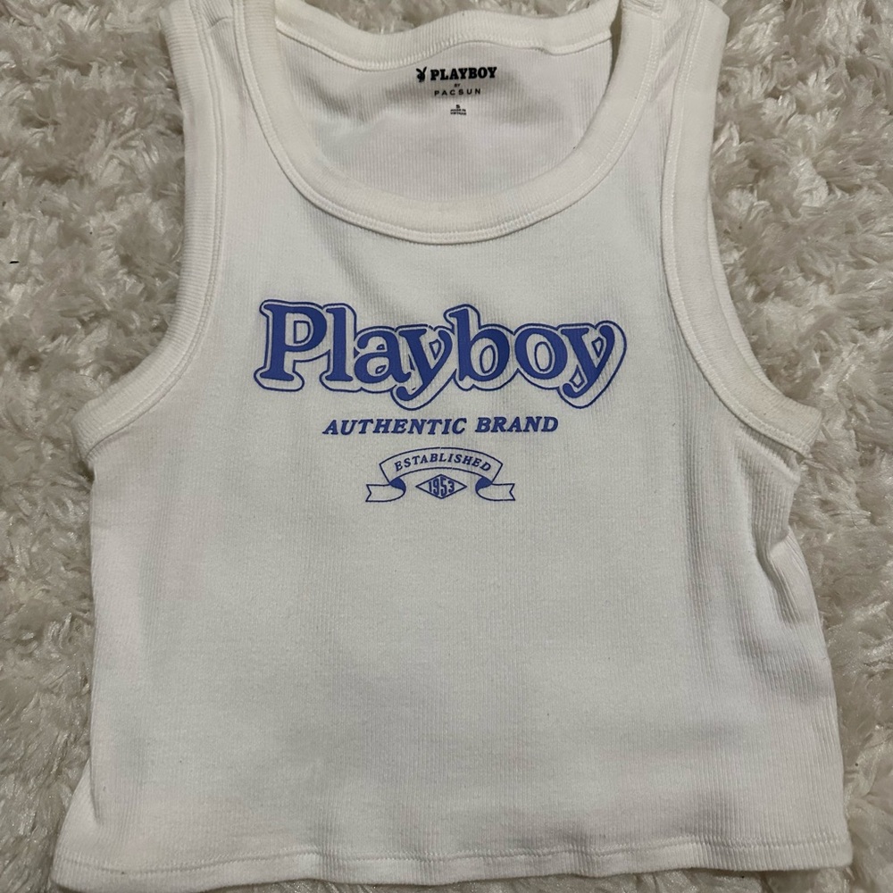 white playboy top